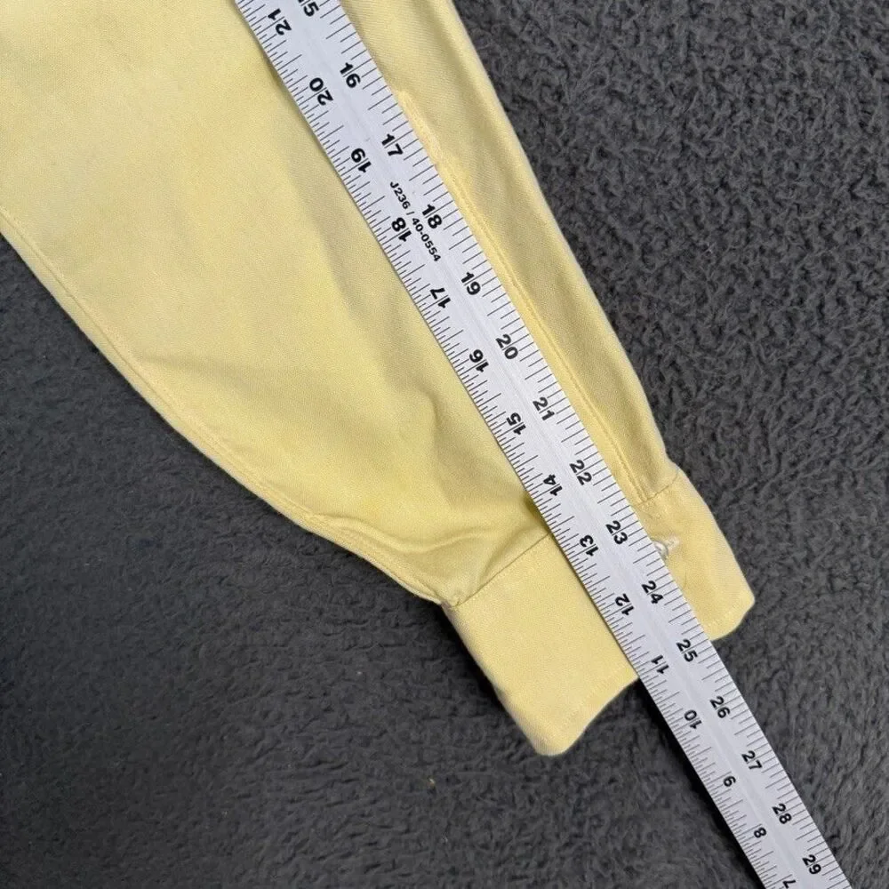 Vtg Brooks Brothers Shirt Mens 15.5 34 Yellow OCBD Button Down Brooksweave - Picture 10 of 11